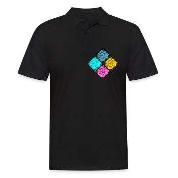 Popart urban style - Männer Poloshirt - Schwarz - Vorne - Kai (181cm)