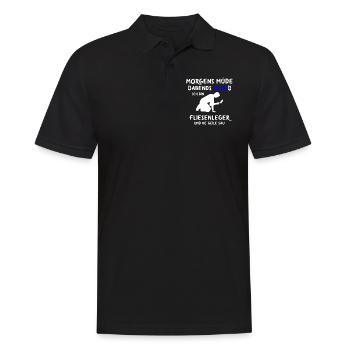 Fliesenleger Handwerker Geburtstag Geschenk Lustig - Männer Poloshirt - Schwarz - Vorne - Kai (181cm)