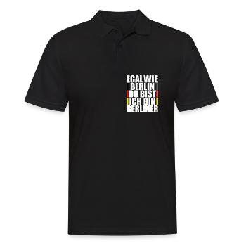 Egal wie Berlin du bist. Ich bin Berliner. T-Shirt - Männer Poloshirt - Schwarz - Vorne - Kai (181cm)
