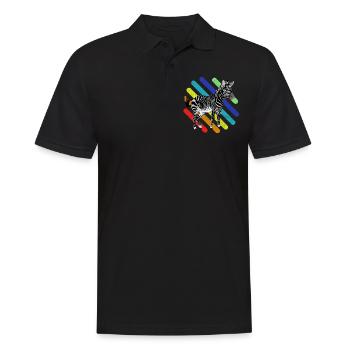 zebra - Men's Polo Shirt - black - Front - Kai (181cm)