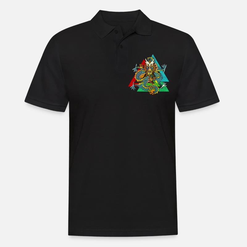 Märchen Drache chinesisch - Männer Poloshirt - Schwarz