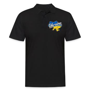 Ukraine - Männer Poloshirt - Schwarz - Vorne - Kai (181cm)