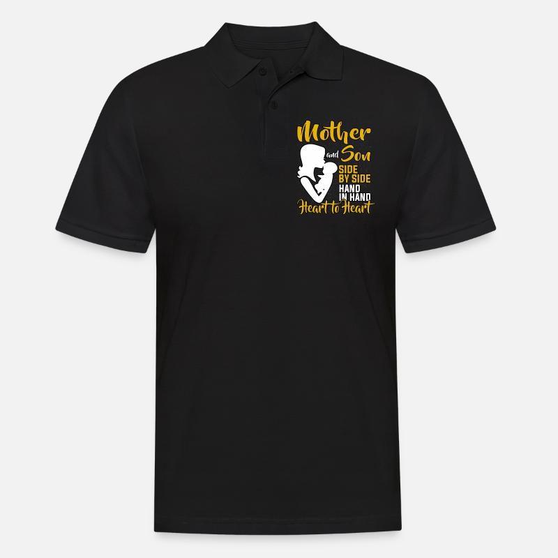 Mama Mutterliebe Sohn - Männer Poloshirt - Schwarz