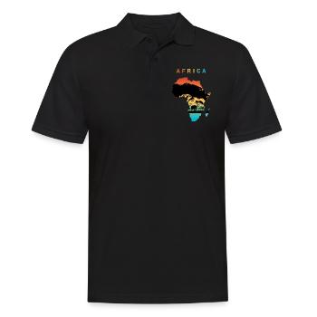 Afrika - Männer Poloshirt - Schwarz - Vorne - Kai (181cm)
