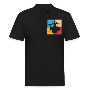 Drums Drums Retro Vintage Drummer - Men's Polo Shirt - black - Front - Kai (181cm)