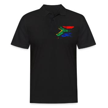 africa F - Männer Poloshirt - Schwarz - Vorne - Kai (181cm)