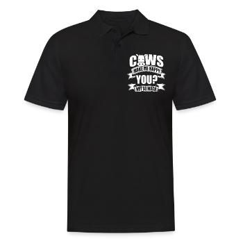 Kuh Kühe Bauer Farmer Farm Bauernhof Tiere - Männer Poloshirt - Schwarz - Vorne - Kai (181cm)