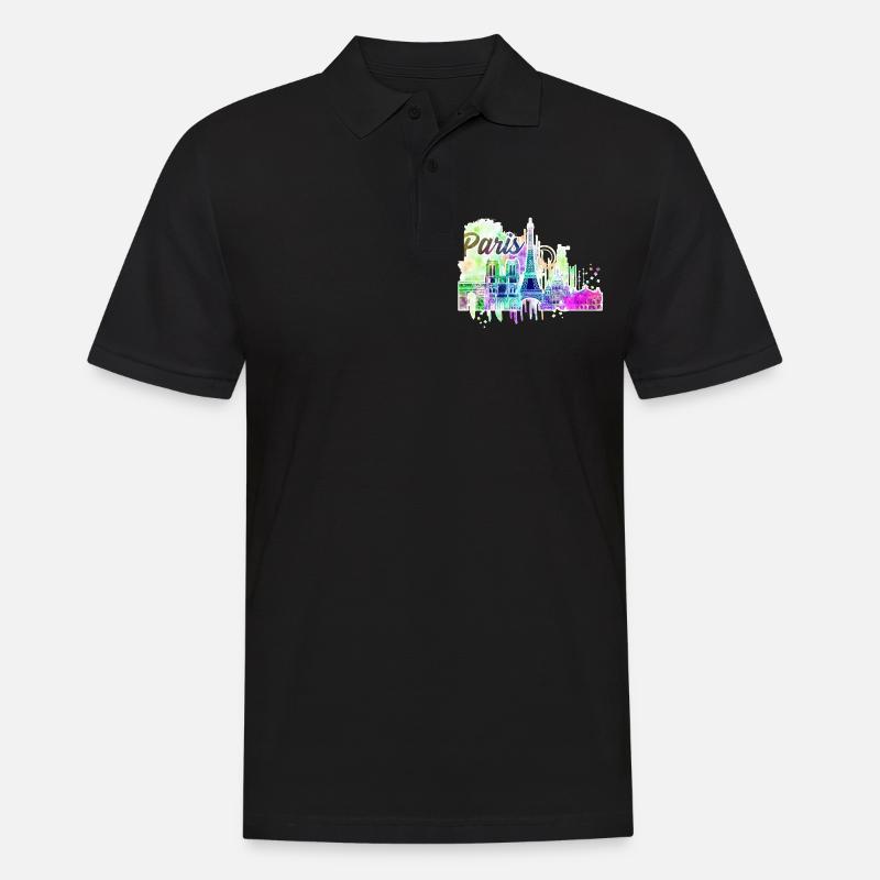 Paris 2 J - Männer Poloshirt - Schwarz