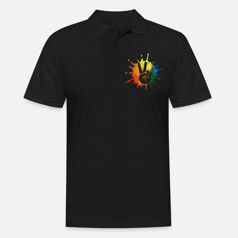 Frieden Friedensbewegung - Männer Poloshirt - Schwarz