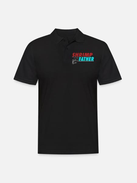 Shrimp Father Shrimps Meeresfrüchte Garnelen - Männer Poloshirt - Schwarz