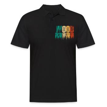 Jäger Bergsteiger Wanderer - Männer Poloshirt - Schwarz - Vorne - Kai (181cm)