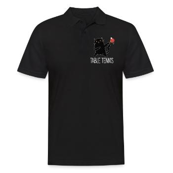 Table Tennis Katze Pingpong Black Cat Outfit - Polo Homme - noir - Devant - Kai (181cm)