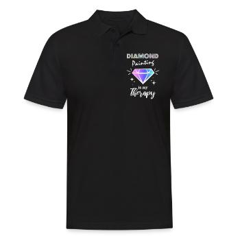 Diamond Painting is my Therapy - Männer Poloshirt - Schwarz - Vorne - Kai (181cm)