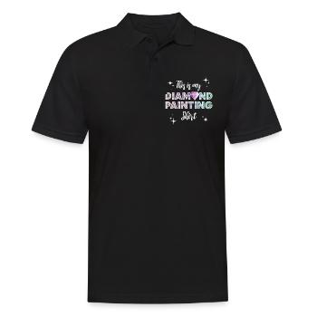 Diamond Painting Shirt - Männer Poloshirt - Schwarz - Vorne - Kai (181cm)