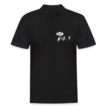 Der hat wlan Wellensittich lustige Sprüche Tiere - Männer Poloshirt - Schwarz - Vorne - Kai (181cm)
