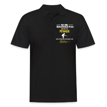 pétanque et bière humour alcool - Polo Homme - noir - Devant - Kai (181cm)