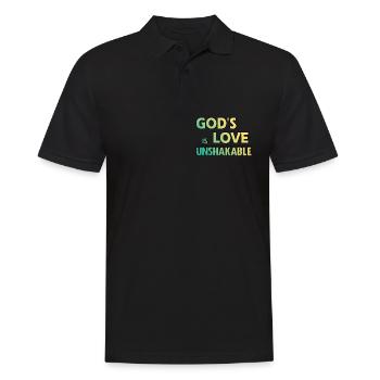 God's love is unshakable - statement of faith - Men's Polo Shirt - black - Front - Kai (181cm)