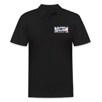 MACRON Président 2022 - 2027 - Polo Homme - noir - Devant - Kai (181cm)