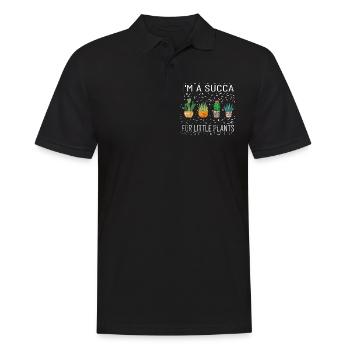 Je suis une succa pour les petites plantes Botanique - Polo Homme - noir - Devant - Kai (181cm)