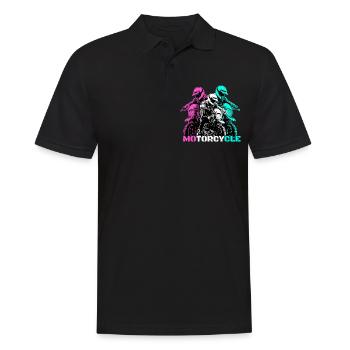Motorcycle Lifestyle / Motorrad / Motorräder biker - Männer Poloshirt - Schwarz - Vorne - Kai (181cm)