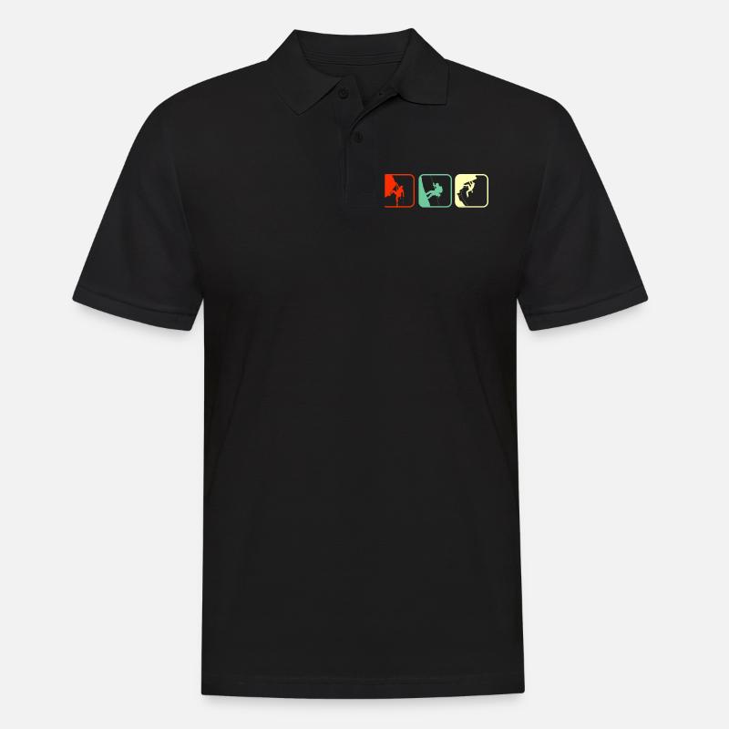 Klettern Kletterer Bouldern Boulderer - Männer Poloshirt - Schwarz