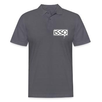 Speech bubble "Isso" Agree Affirm - Men's Polo Shirt - charcoal grey - Front - Nico (186cm)