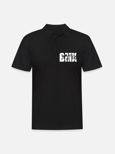 Lettrage Silhouette Biker Bike Biker - Polo Homme - noir