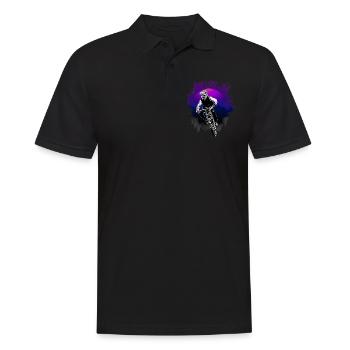 Mountain Biker / MTB Downhill Fahrrad geschenk - Männer Poloshirt - Schwarz - Vorne - Kai (181cm)