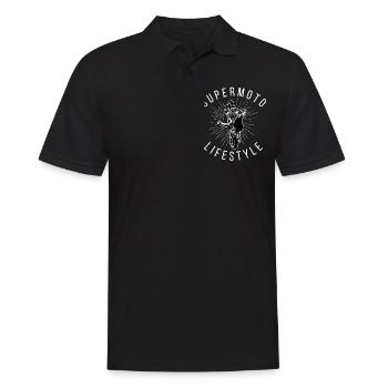 Supermoto Lifestyle / Motorcycle / Motorcycles biker - Men's Polo Shirt - black - Front - Kai (181cm)