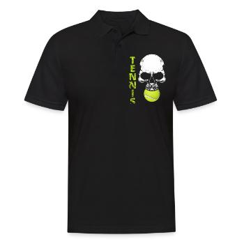 tennis / Tennis / Tennis spieler / Tennis Spielen - Männer Poloshirt - Schwarz - Vorne - Kai (181cm)