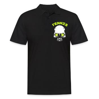 tennis / Tennis / Tennis spieler / Tennis Spielen - Männer Poloshirt - Schwarz - Vorne - Kai (181cm)