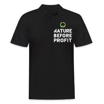 La nature avant le profit | Forêt arbres nature amour de la nature - Polo Homme - noir - Devant - Kai (181cm)