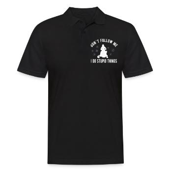 SNOWMOBILING:/ SNOWMOBILE don´t follow me - Männer Poloshirt - Schwarz - Vorne - Kai (181cm)
