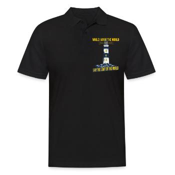 Christianity Jesus Lighthouse Gift Idea John 9:5 - Polo Homme - noir - Devant - Kai (181cm)