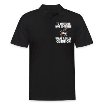 Author Writing Writer Literature Gift Idea - Men's Polo Shirt - black - Front - Kai (181cm)