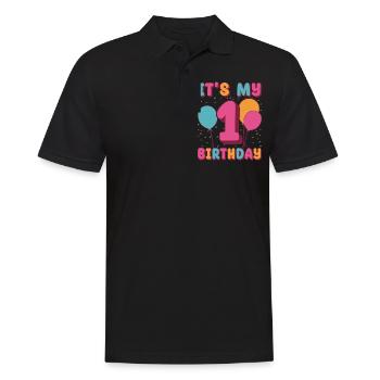 Es Ist Mein 1. Geburtstag - Männer Poloshirt - Schwarz - Vorne - Kai (181cm)