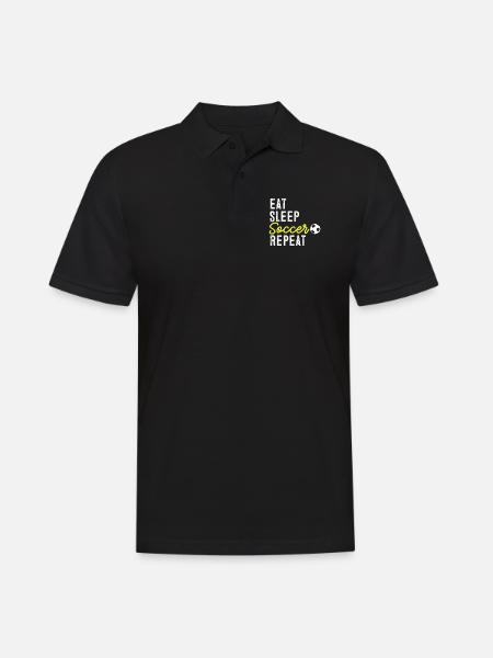Football Eating Sleeping Repeating Football - Men's Polo Shirt - black