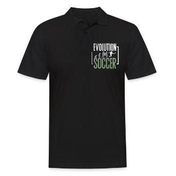 Fußball Evolution Des Fußballs Fußball Evo - Männer Poloshirt - Schwarz - Vorne - Kai (181cm)