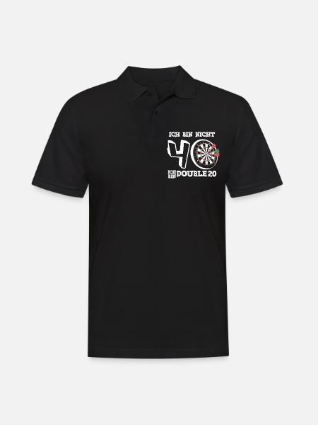 40. Geburtstag - Darts Doppel 20 - Männer Poloshirt - Schwarz