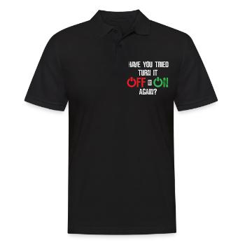 Versucht Aus- und anzuschalten? - Lustig - Männer Poloshirt - Schwarz - Vorne - Kai (181cm)