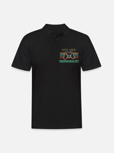 Onkel Level freigeschaltet - Männer Poloshirt - Schwarz