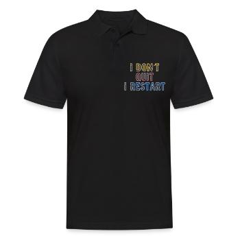 Ich gebe nicht auf. Ich mache einen Neustart. - Männer Poloshirt - Schwarz - Vorne - Kai (181cm)