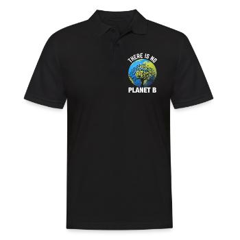 Earth day- Es gibt keinen Planet B - Männer Poloshirt - Schwarz - Vorne - Kai (181cm)