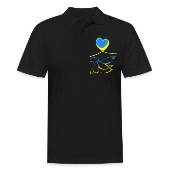 Ukraine - Männer Poloshirt - Schwarz - Vorne - Kai (181cm)