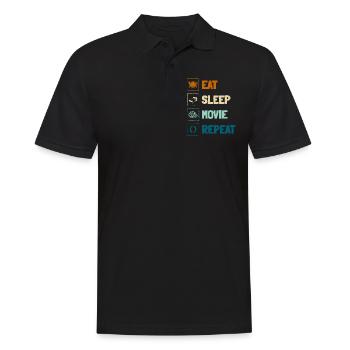 Filmstar Kamera Staff Festival - Männer Poloshirt - Schwarz - Vorne - Kai (181cm)