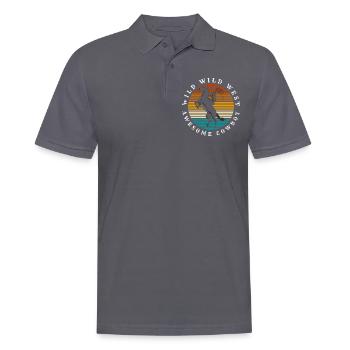 Revolver équestre du Far West Western - Polo Homme - charbon - Devant - Nico (186cm)