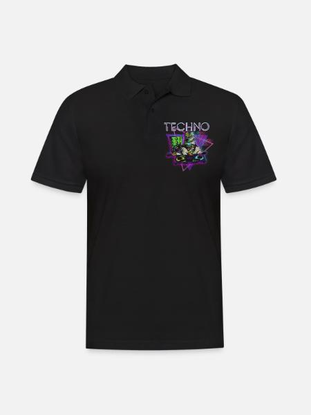 Techno Electro Party Techno Fan - Men's Polo Shirt - black
