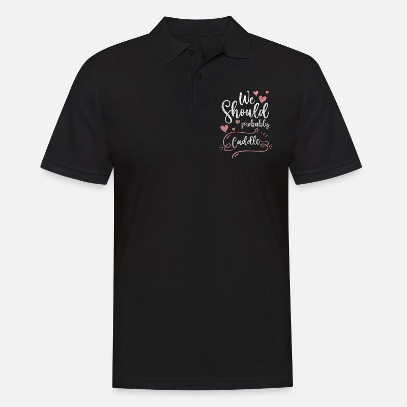 Liebe Nähe Kuschelig Romantisch - Männer Poloshirt - Schwarz