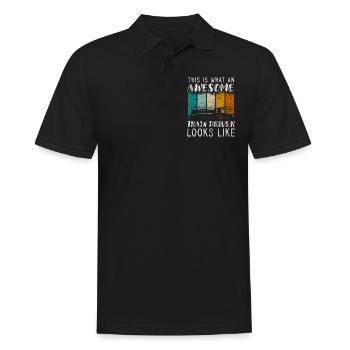 Eisenbahn Zug Miniatur Dampflokomotive - Männer Poloshirt - Schwarz - Vorne - Kai (181cm)
