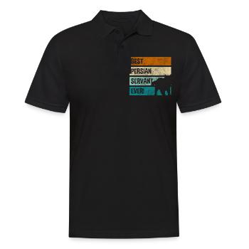 Katze Katzenpapa Katzenhaare - Männer Poloshirt - Schwarz - Vorne - Kai (181cm)